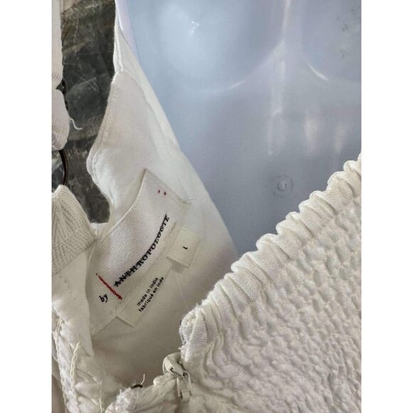 New Anthropologie Square-Neck Linen Midi Dress Size Large - Picture 10 of 14